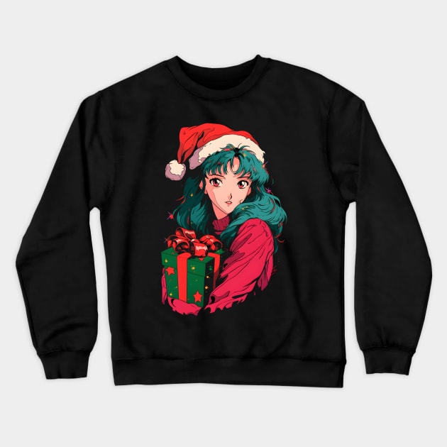 Just an Anime Girl who Loves Christmas! Crewneck Sweatshirt by The Digital Den